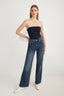 Koyu Mavi Premium Yüksek Bel Wide Leg Jeans TWOSS25JE00089