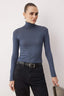 Antrasit Transparan Dik Yaka Esnek Normal Boy Örme Bluz TWOAW26BZ00266
