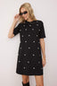 Siyah İncili Turvakar Kol Mini Örme Elbise TWOAW26EL00169