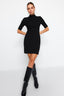 Siyah Min Dik Yaka Basic Triko Elbise TWOAW24EL00235