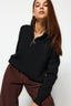 Siyah Yumuşak Dokulu Fermuarlı Triko Kazak TWOAW20XS0009