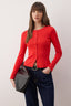 Kırmızı Düğmeli Vücuda Oturan Esnek Örme Bluz | TWOAW26BZ00007