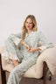 Yeşil-Çok Renkli Çiçekli Viskon Dokuma Pijama Takımı THMAW26PT00185