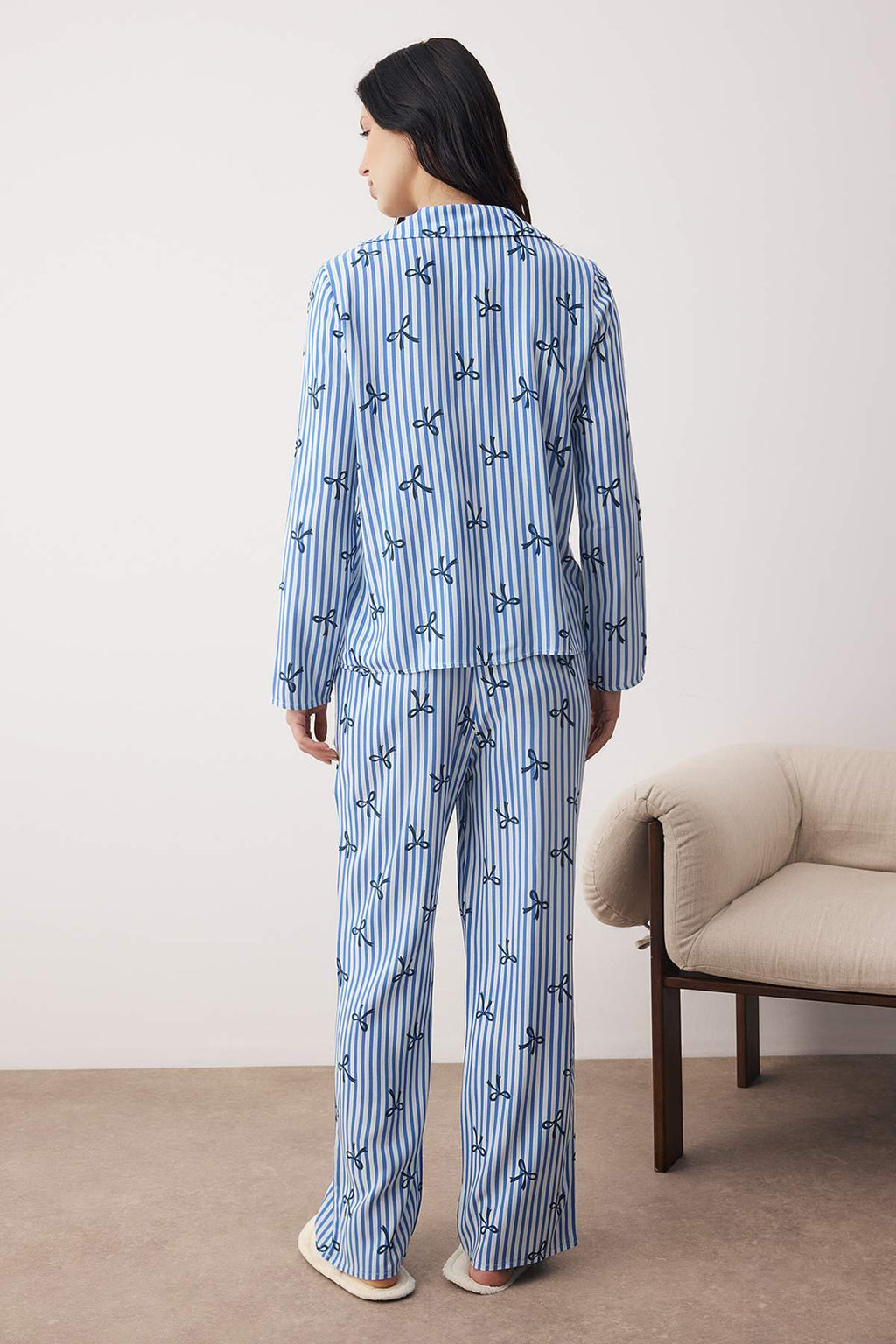Trendyolmilla Gri Kalpli Viskon Dokuma Pijama Takımı THMAW21PT0936