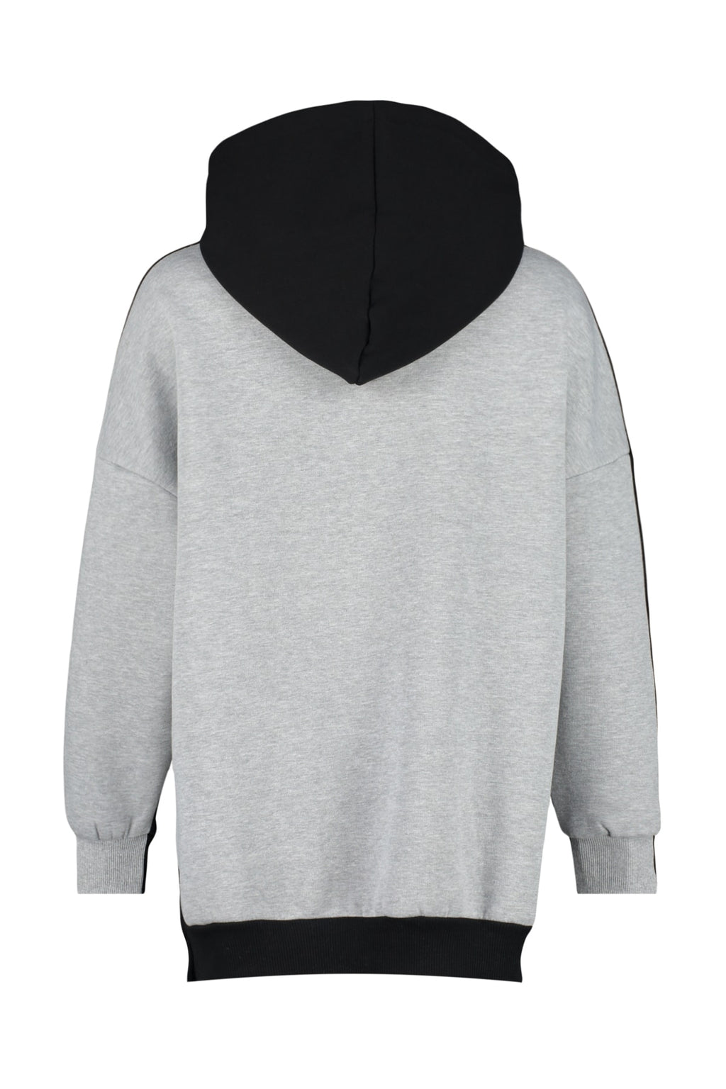 Trendyolmilla Gri Melanj Pamuklu Renk Bloklu Geniş Kalıp İçi Polarlı Örme Spor Sweatshirt TWOSS22SW0074