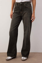 Trendyolmilla Antrasit Yüksek Bel Vintage Yıkama Geniş Paça Wide Leg Jeans TWOAW26JE00124