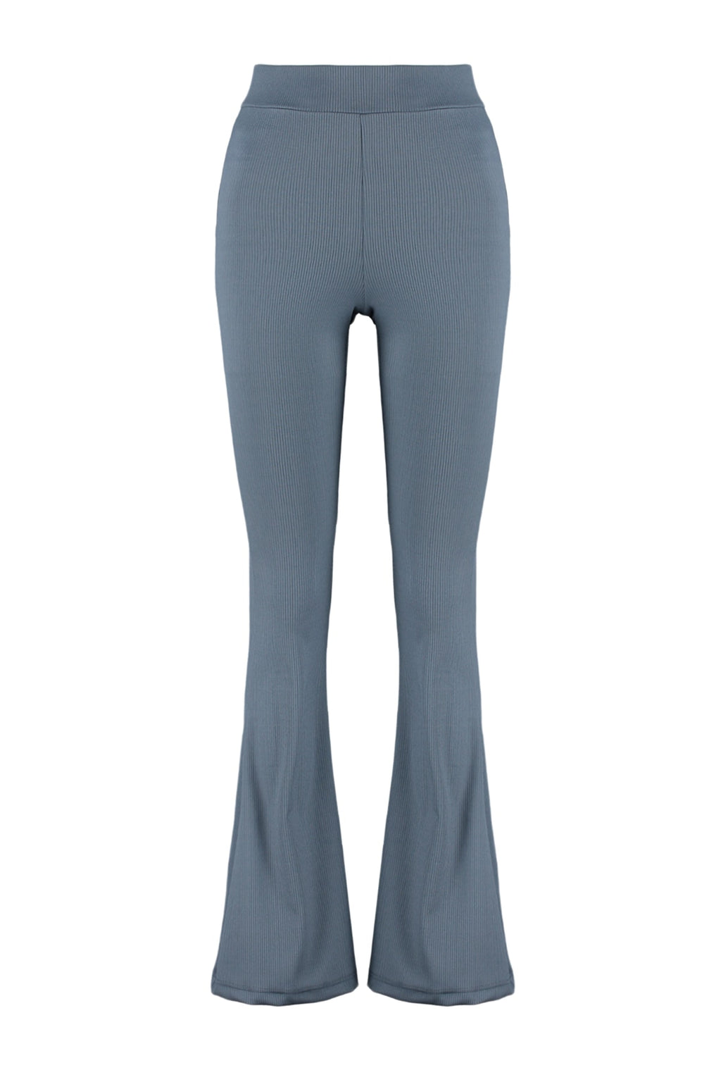 Trendyolmilla Antrasit Fitilli Flare/İspanyol Paça Yüksek Bel Esnek Örme Tayt Pantolon TWOSS23PL00135