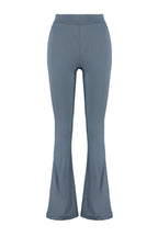 Trendyolmilla Antrasit Fitilli Flare/İspanyol Paça Yüksek Bel Esnek Örme Tayt Pantolon TWOSS23PL00135