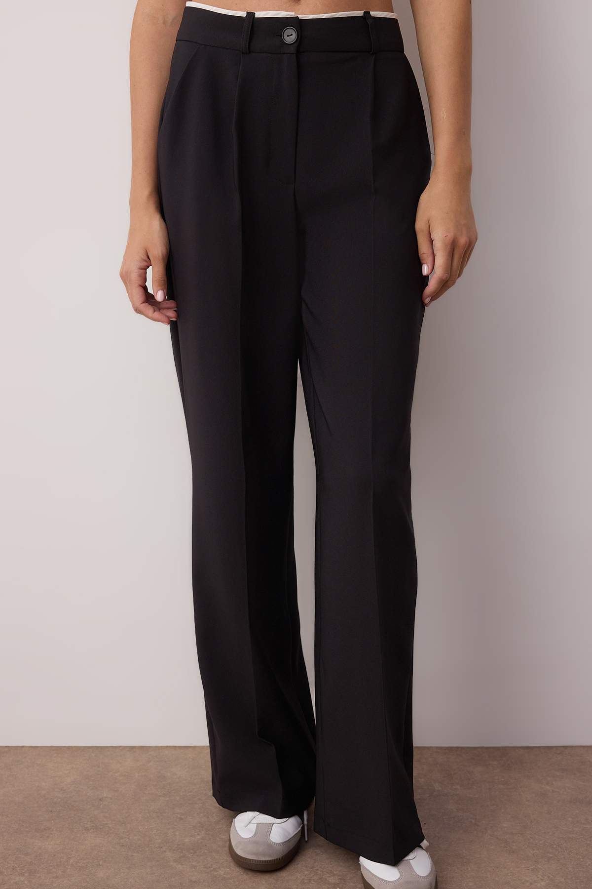 Trendyolmilla Koyu Kahverengi  Kemer Detaylı Wide Leg/Geniş Paça Dokuma Pantolon TWOAW24PL00341