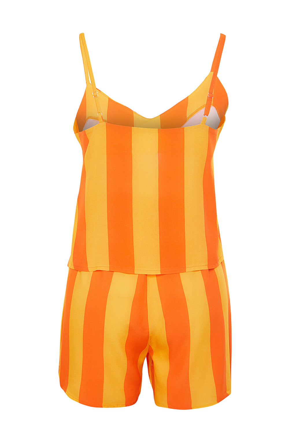 Trendyolmilla Çok Renkli Çizgili İp Askılı Viskon Şortlu Dokuma Pijama Takımı THMSS23PT00225