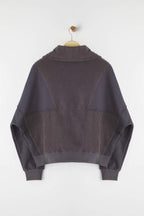 Trendyolmilla Ekru Regular/Normal Kalıp Polar Fermuarlı Cep Detaylı Kalın Örme Sweatshirt TWOAW26SW00009