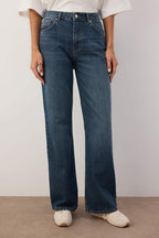Trendyolmilla Koyu Mavi  Yüksek Bel Wide Leg Jeans TWOAW26JE00074