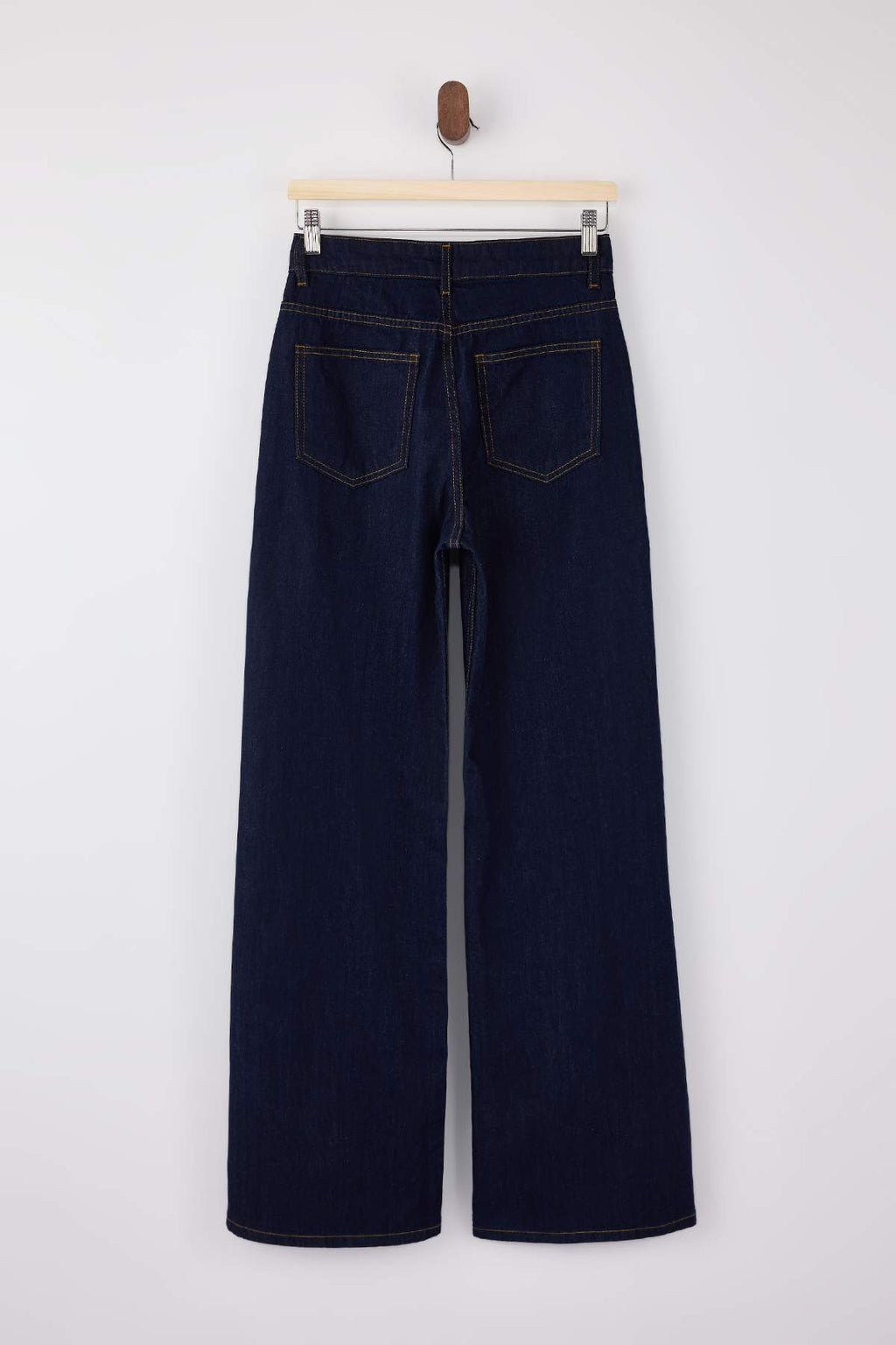 Koyu Mavi DÖKÜMLÜ Normal Bel %100 Pamuk Wide Leg Jeans TWOSS26JE00062