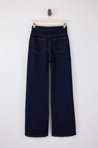 Koyu Mavi DÖKÜMLÜ Normal Bel %100 Pamuk Wide Leg Jeans TWOSS26JE00062