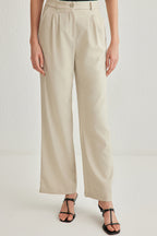 Trendyolmilla Vizon Wide Leg/Geniş Paça Pilili Dokuma Pantolon TWOAW22PL0475