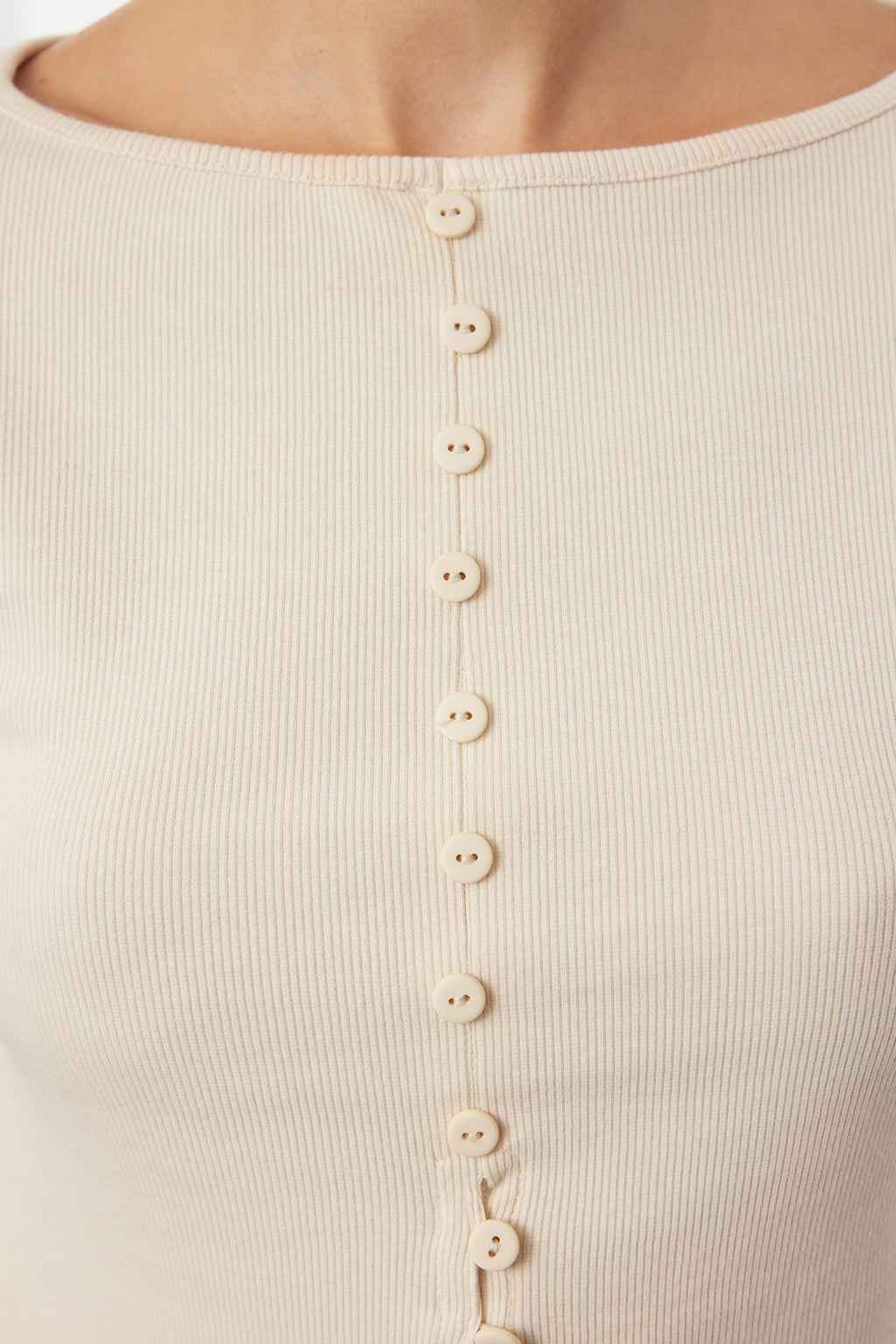 Trendyolmilla Siyah Düğme Detaylı Bisiklet Yaka Fitilli Esnek Regular Boy Örme Bluz TWOAW25BZ00030