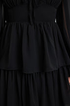 Trendyolmilla Mürdüm Çiçekli Fırfırlı Boho Mini Dokuma Elbise TWOAW23EL01455