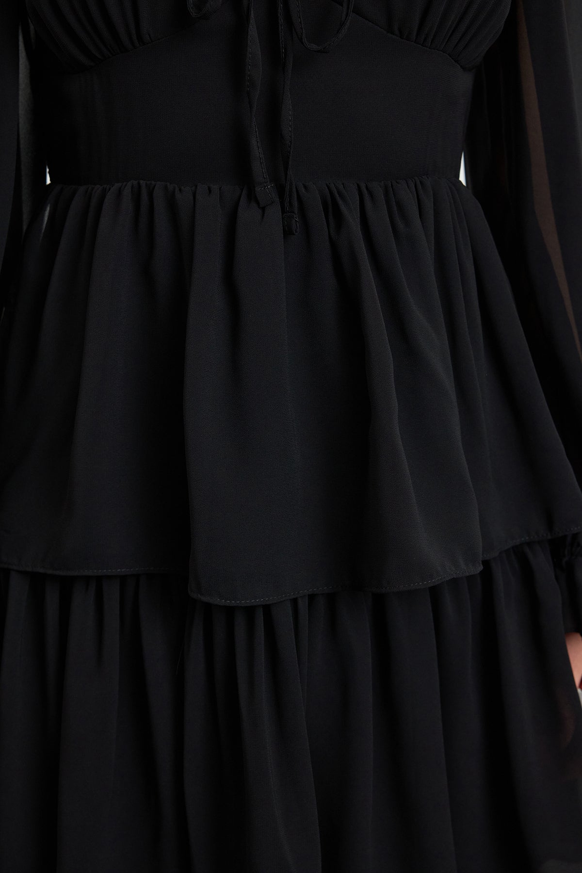 Trendyolmilla Mürdüm Çiçekli Fırfırlı Boho Mini Dokuma Elbise TWOAW23EL01455