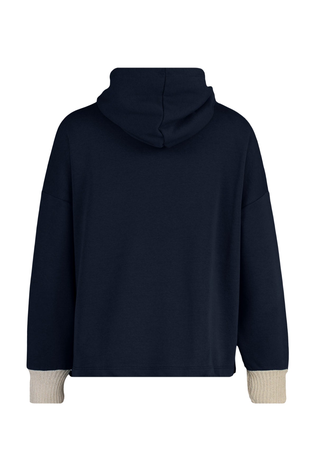 Trendyolmilla Lacivert Kalın İçi Polarlı Triko Bant Detaylı Kapüşonlu Örme Sweatshirt TWOAW22SW1806