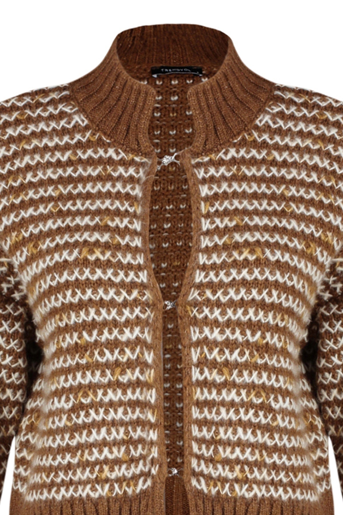 Trendyolmilla Kahverengi Yumuşak Dokulu Degrade Triko Hırka TWOAW24HI00052