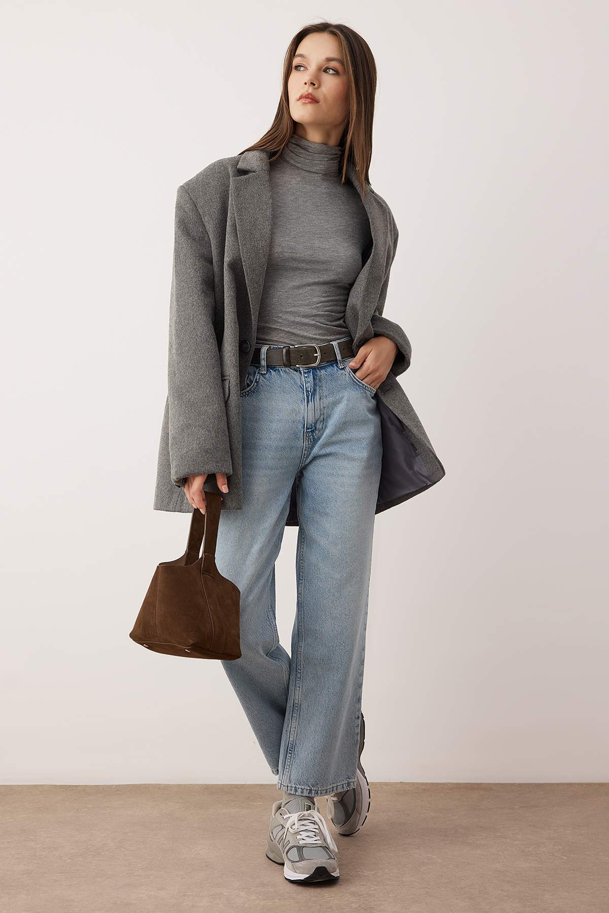 Trendyolmilla Açık Mavi  Yüksek Bel Straight Jeans TWOSS25JE00106 Main image