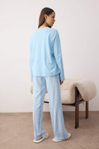 Trendyolmilla Antrasit Pamuklu Çizgili Örme Pijama Takımı THMAW25PT00188