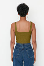 Trendyolmilla Antrasit Crop Yumuşak Dokulu 2'li Bluz-Hırka Triko Takım TWOAW21HI0107