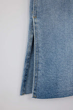 Trendyolmilla Mavi Yırtmaç Detaylı Yüksek Bel Comfort/Esnek Flare İspanyol Paça Jeans TWOAW26JE00022