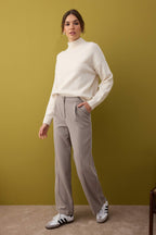 Vizon Çizgili Biye Detaylı Wide Leg/Geniş Paça Pantolon TWOAW26PL00044