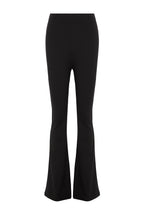 Siyah İnceltici Yüksek Bel Flare/İspanyol Paça Örme Pantolon TWOAW24PL00164