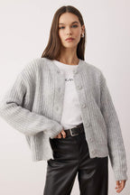 Trendyolmilla Wardrobe Essentials Gri Yumuşak Dokulu Basic Triko Hırka | TWOAW26HI00204