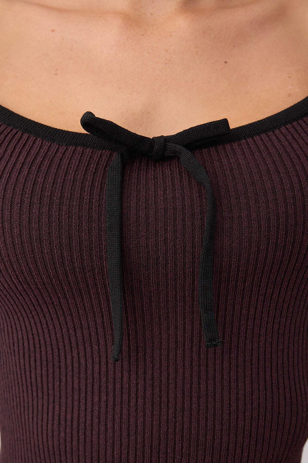 Trendyolmilla Bordo Merserize Görünümlü Premium İplik/Özel İplik Kurdele/Fiyonk Detaylı Triko Kazak TWOAW25KZ00207