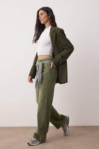 Trendyolmilla Petrol Yüksek Bel Vintage Yıkama Özel Renk Denim Wide Leg/Geniş Paça Jeans TWOAW26JE00110