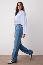Mavi Düşük Bel Wide Leg Geniş Paça %100 Pamuk Non-Stretch Jeans TWOAW23JE00566