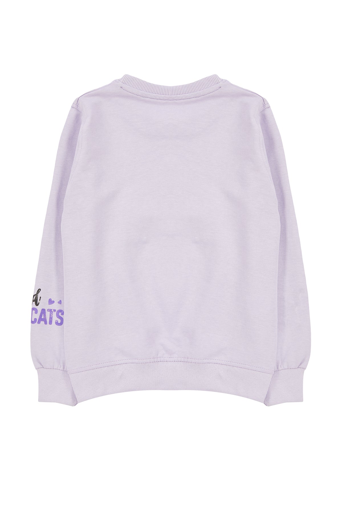 Trendyolmilla Lila Kız Çocuk Mevsimlik-İnce Kedi Desenli Örme Sweatshirt TKDAW25SW00008 Secondary image