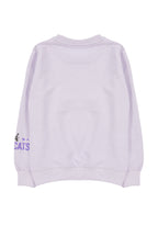 Trendyolmilla Lila Kız Çocuk Mevsimlik-İnce Kedi Desenli Örme Sweatshirt TKDAW25SW00008
