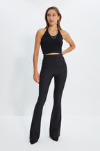 Siyah İspanyol Paça Flare Bootcut Dokuma Kumaş Pantolon TWOAW20PL0576
