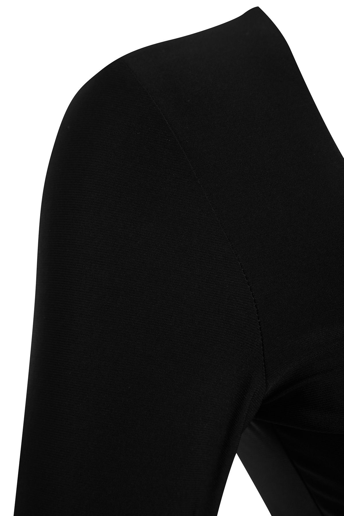 Trendyolmilla Bordo Maxi Volanlı Kare Yaka Fitted/Vücuda Oturan Maxi Esnek Örme Elbise TWOAW24EL00613