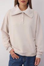 Trendyolmilla Wardrobe Essentials – Kahverengi Polo Yaka Örme Sweatshirt | TWOAW26SW00041