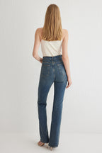 Trendyolmilla Mavi Yüksek Bel Comfort/Esnek Flare İspanyol Paça Jeans TWOSS25JE00101