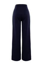 Trendyolmilla Lacivert Wide Leg/Geniş Paça Dokuma Kumaş Pantolon TWOAW22PL0139