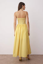 Trendyolmilla Açık Mavi A-Kesim Poplin Dokuma Midi Elbise TPRSS24EL00294
