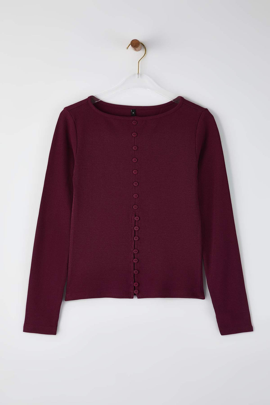 Trendyolmilla Siyah Düğme Detaylı Bisiklet Yaka Fitilli Esnek Regular Boy Örme Bluz TWOAW25BZ00030