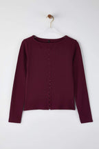 Trendyolmilla Siyah Düğme Detaylı Bisiklet Yaka Fitilli Esnek Regular Boy Örme Bluz TWOAW25BZ00030