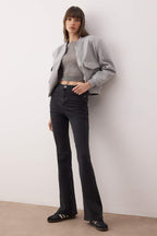 Trendyolmilla Antrasit Yüksek Bel Comfort/Esnek Flare Jeans TWOAW25JE00096