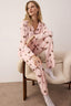 Pembe-Çok Renkli Baskılı Viskon Dokuma Pijama Takımı THMAW26PT00149