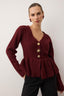 Trendyolmilla Limited Edition Bordo Yumuşak Dokulu Düğme Detaylı Triko Hırka TWOAW26HI00221
