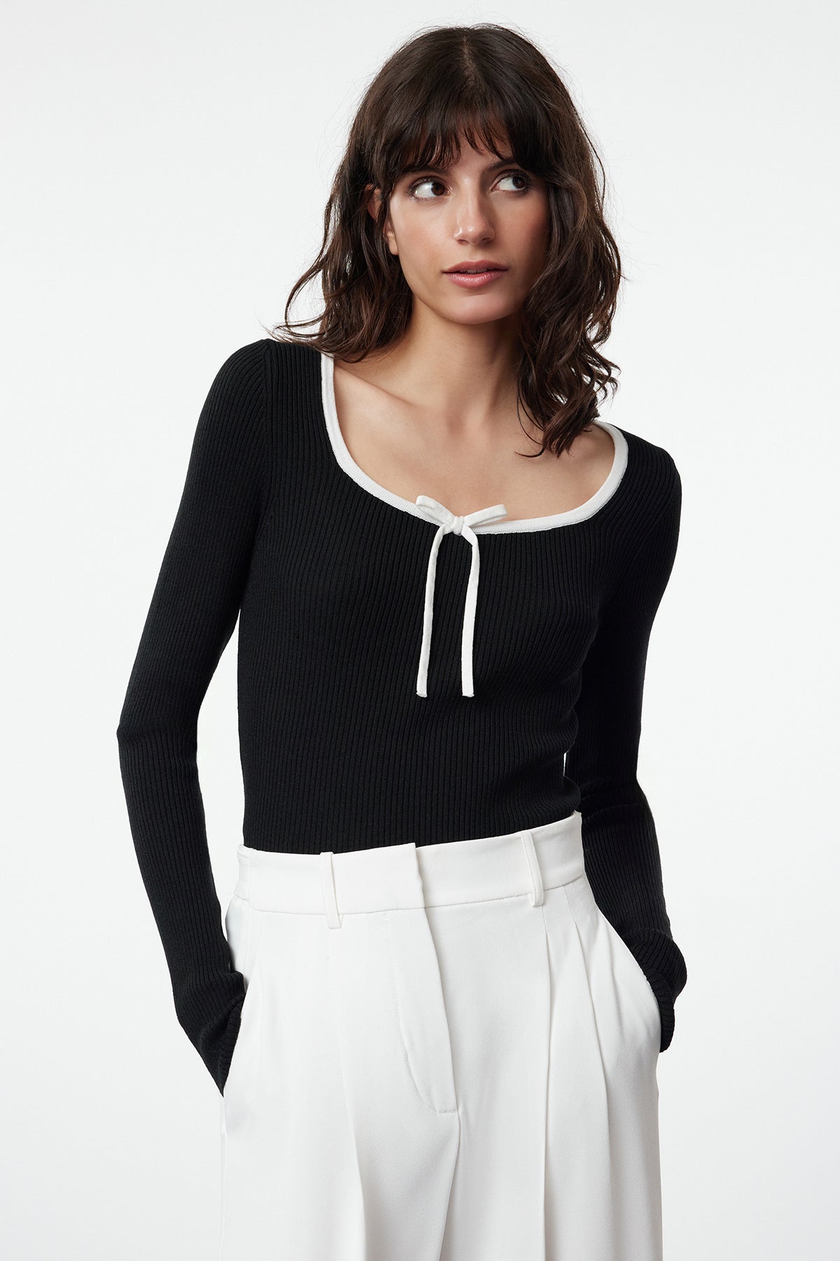 Trendyolmilla Bordo Merserize Görünümlü Premium İplik/Özel İplik Kurdele/Fiyonk Detaylı Triko Kazak TWOAW25KZ00207