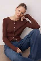 Trendyolmilla Wardrobe Essentials Sarı Merserize Görünümlü Fitilli Triko Hırka | TWOAW26HI00118