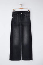 Trendyolmilla Özel Koleksiyon Mavi Yüksek Bel Renk Bloklu Wide Leg Geniş Paça Jeans TWOAW26JE00099